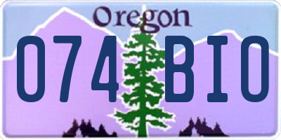 OR license plate 074BIO