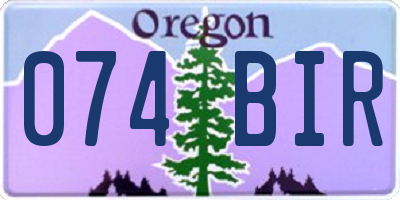 OR license plate 074BIR
