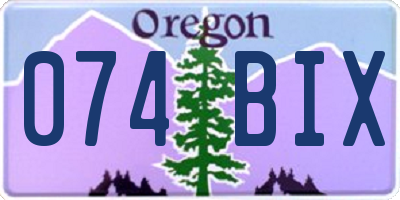 OR license plate 074BIX