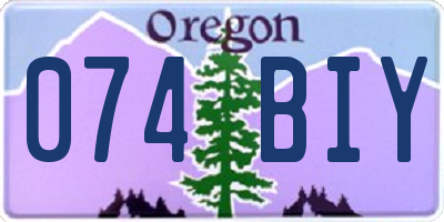 OR license plate 074BIY