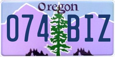 OR license plate 074BIZ