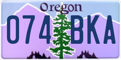 OR license plate 074BKA
