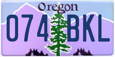 OR license plate 074BKL