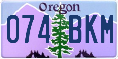 OR license plate 074BKM