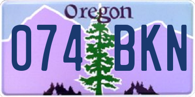 OR license plate 074BKN