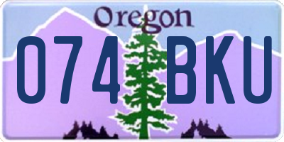 OR license plate 074BKU