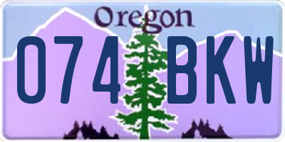 OR license plate 074BKW