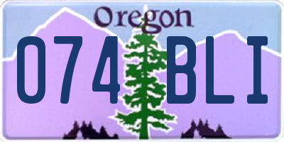 OR license plate 074BLI