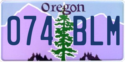 OR license plate 074BLM