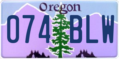 OR license plate 074BLW