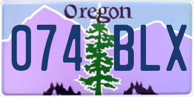 OR license plate 074BLX