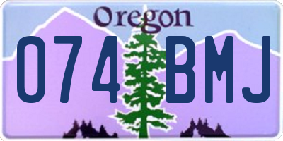 OR license plate 074BMJ
