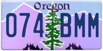 OR license plate 074BMM