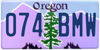 OR license plate 074BMW