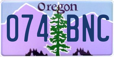 OR license plate 074BNC