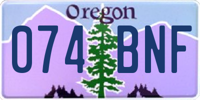 OR license plate 074BNF