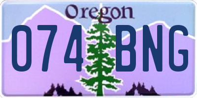 OR license plate 074BNG