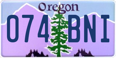 OR license plate 074BNI