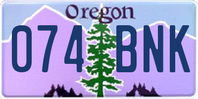 OR license plate 074BNK