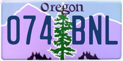 OR license plate 074BNL