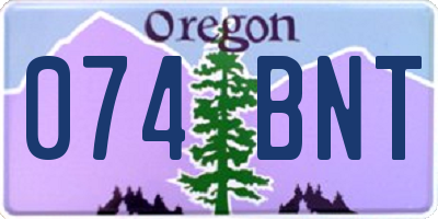 OR license plate 074BNT