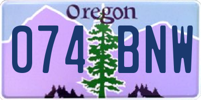 OR license plate 074BNW