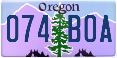 OR license plate 074BOA