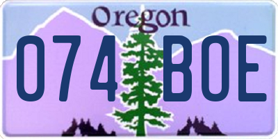 OR license plate 074BOE