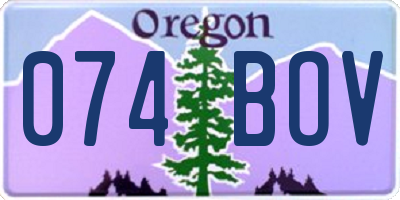 OR license plate 074BOV
