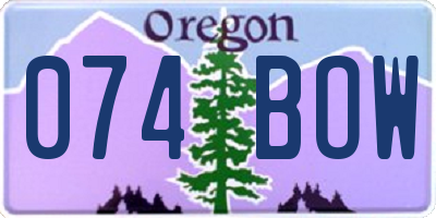 OR license plate 074BOW