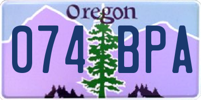 OR license plate 074BPA