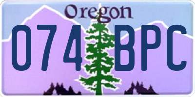 OR license plate 074BPC