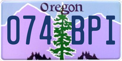 OR license plate 074BPI