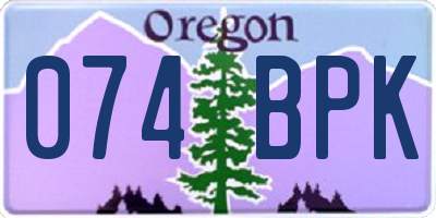 OR license plate 074BPK
