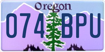 OR license plate 074BPU