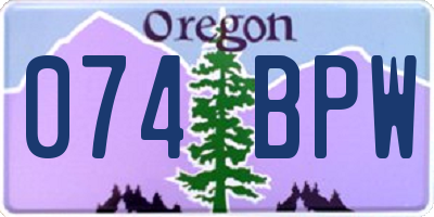OR license plate 074BPW