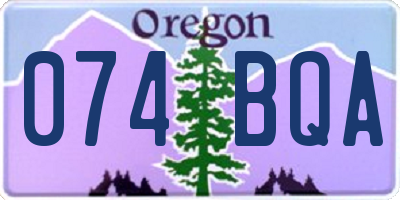 OR license plate 074BQA