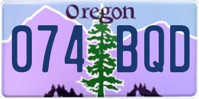 OR license plate 074BQD