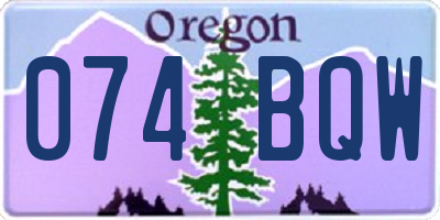 OR license plate 074BQW