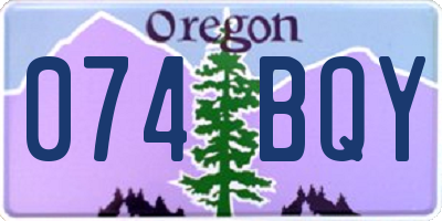 OR license plate 074BQY