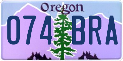 OR license plate 074BRA