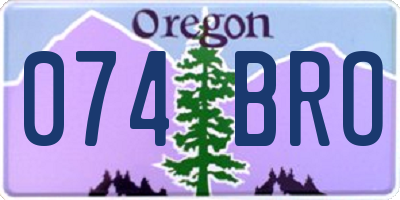 OR license plate 074BRO