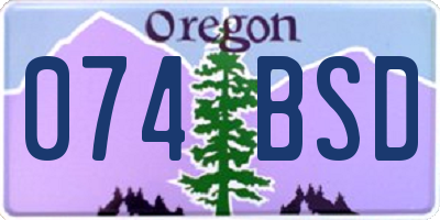 OR license plate 074BSD