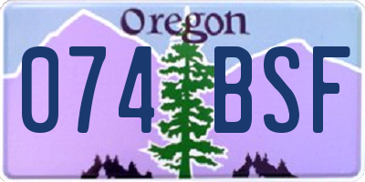 OR license plate 074BSF