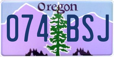 OR license plate 074BSJ