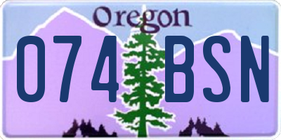 OR license plate 074BSN