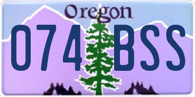 OR license plate 074BSS