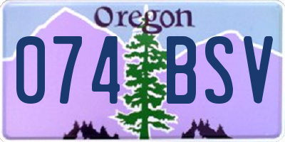 OR license plate 074BSV