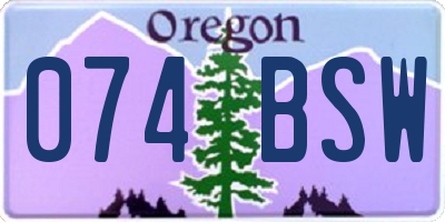 OR license plate 074BSW