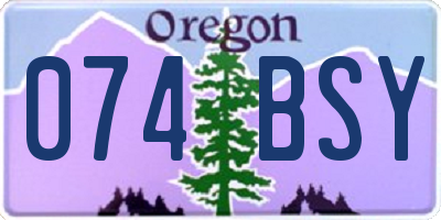 OR license plate 074BSY